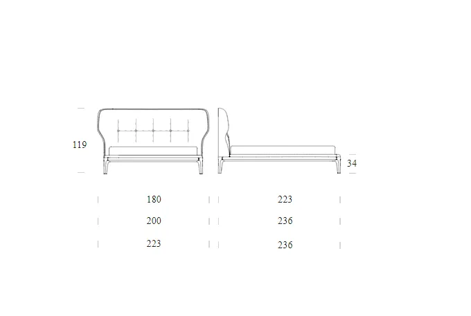 Łóżko AMBRA marki TONIN CASA – łóżko z eleganckim zagłówkiem zdjęcie 1