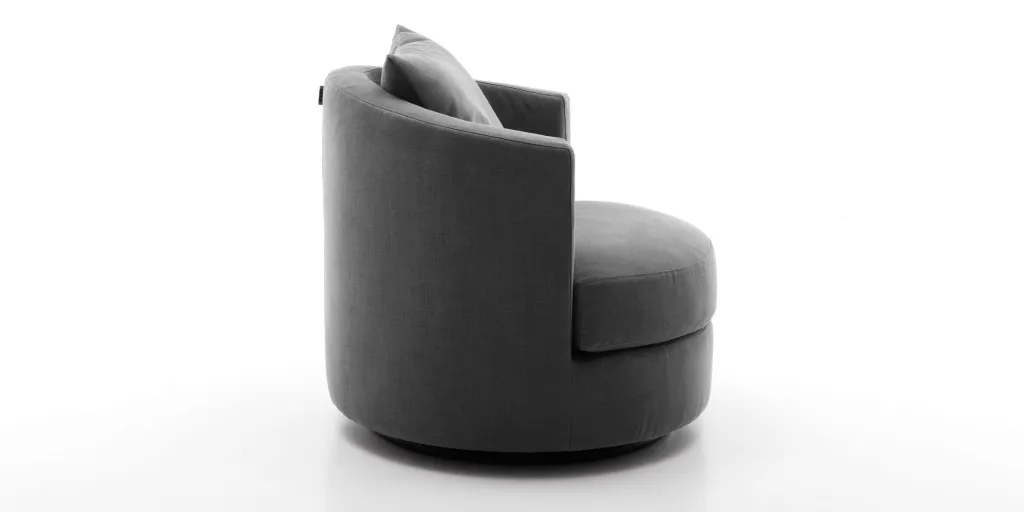 Fotel OVAL marki OLTA – okrągły obrotowy fotel do salonu