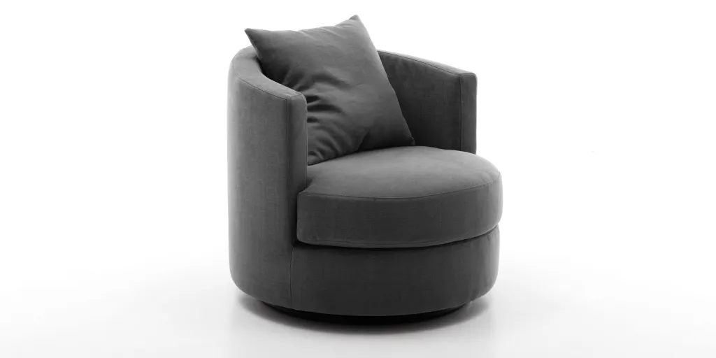 Fotel OVAL marki OLTA – okrągły obrotowy fotel do salonu zdjęcie 1
