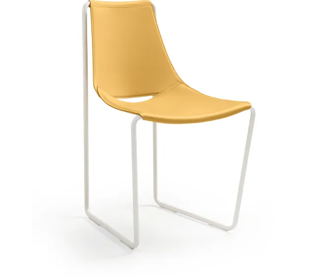 Nowoczesne krzesło APELLE S marki Midj – połączenie stali i skóry