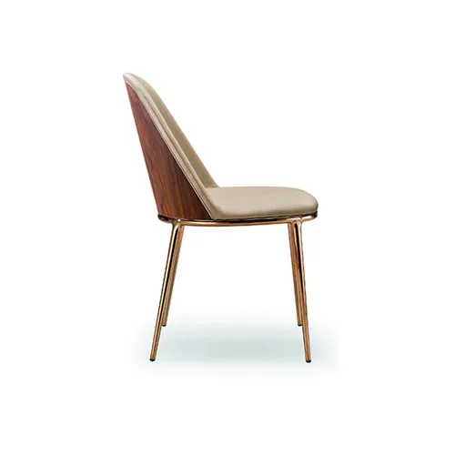 Eleganckie krzesło LEA S M TS marki Midj – cztery metalowe nogi