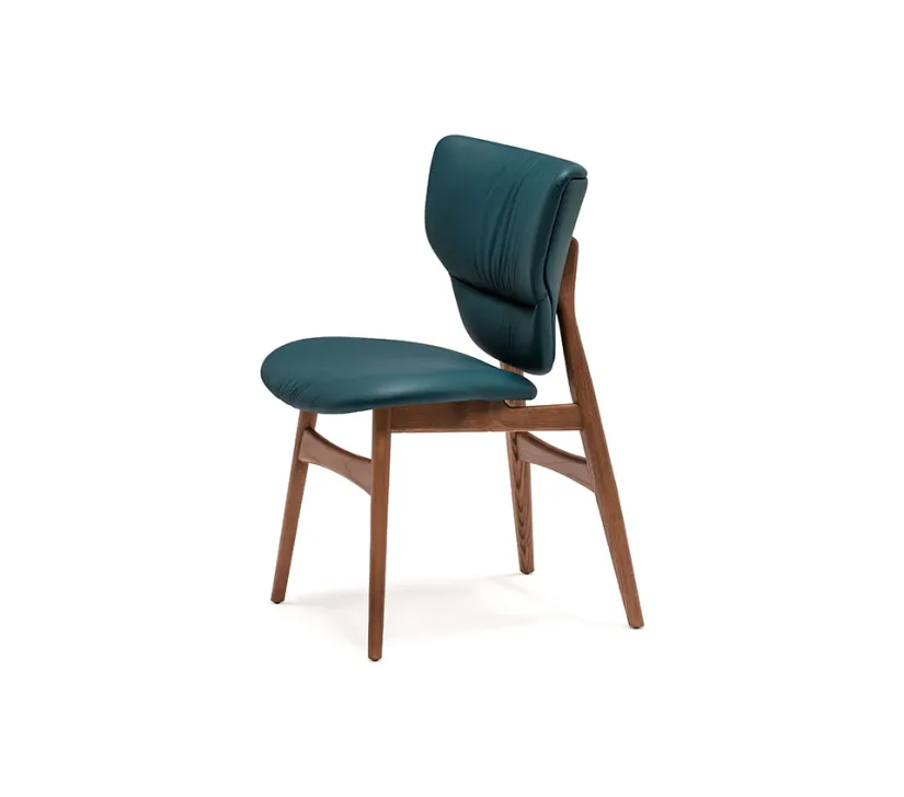 Krzesło DUMBO marki Cattelan Italia – skórzane na drewnianych nogach